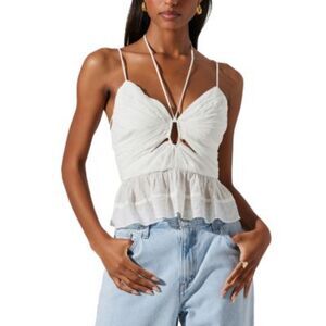 Astr White Camisole Top